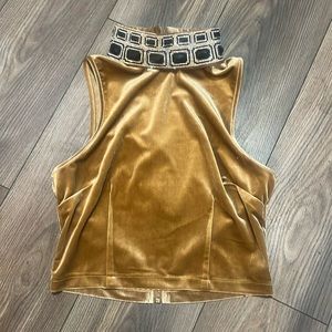 Rhinestone Collar Velvet Tank